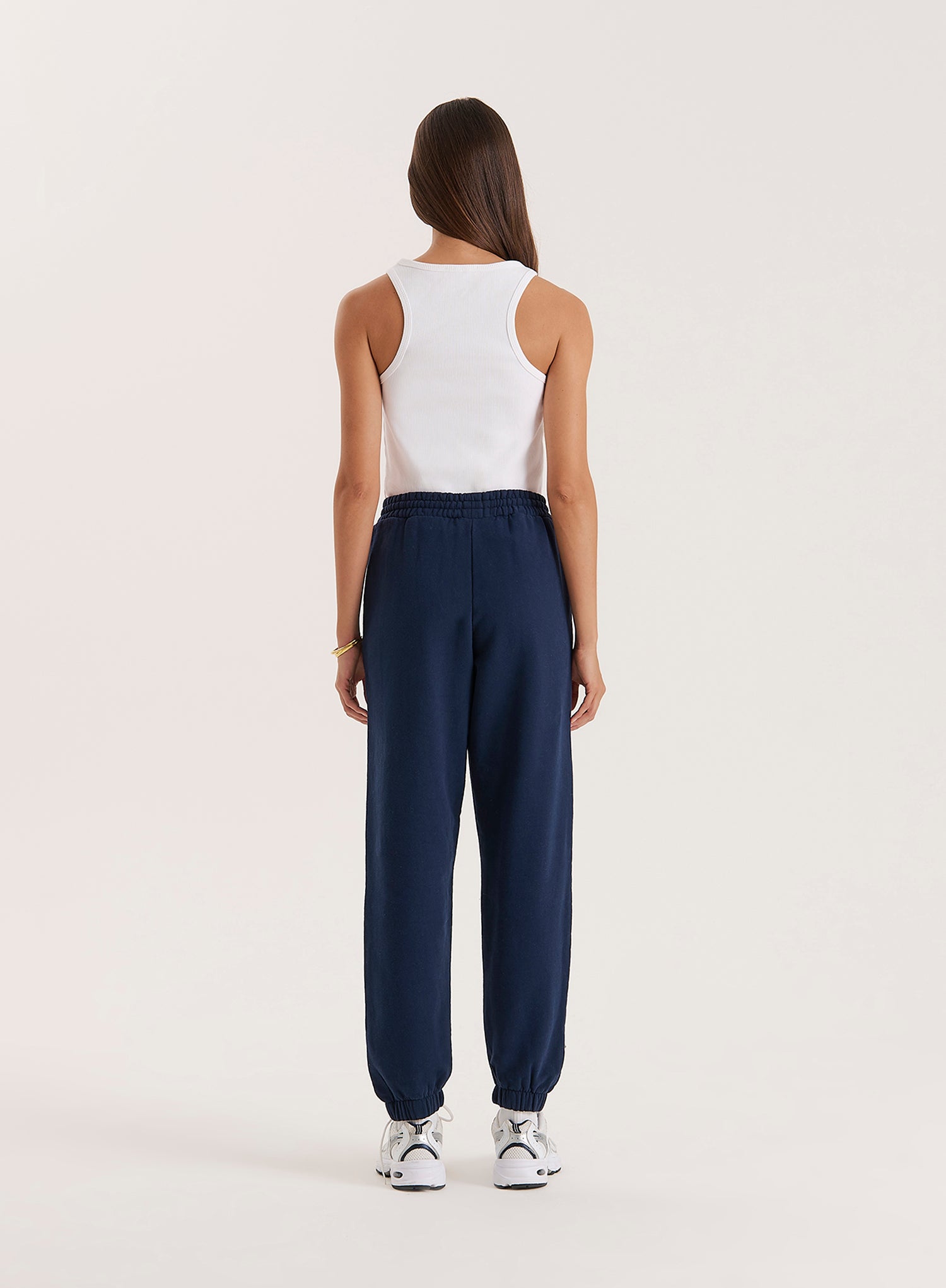 Navy Branded Cuffed Jogger